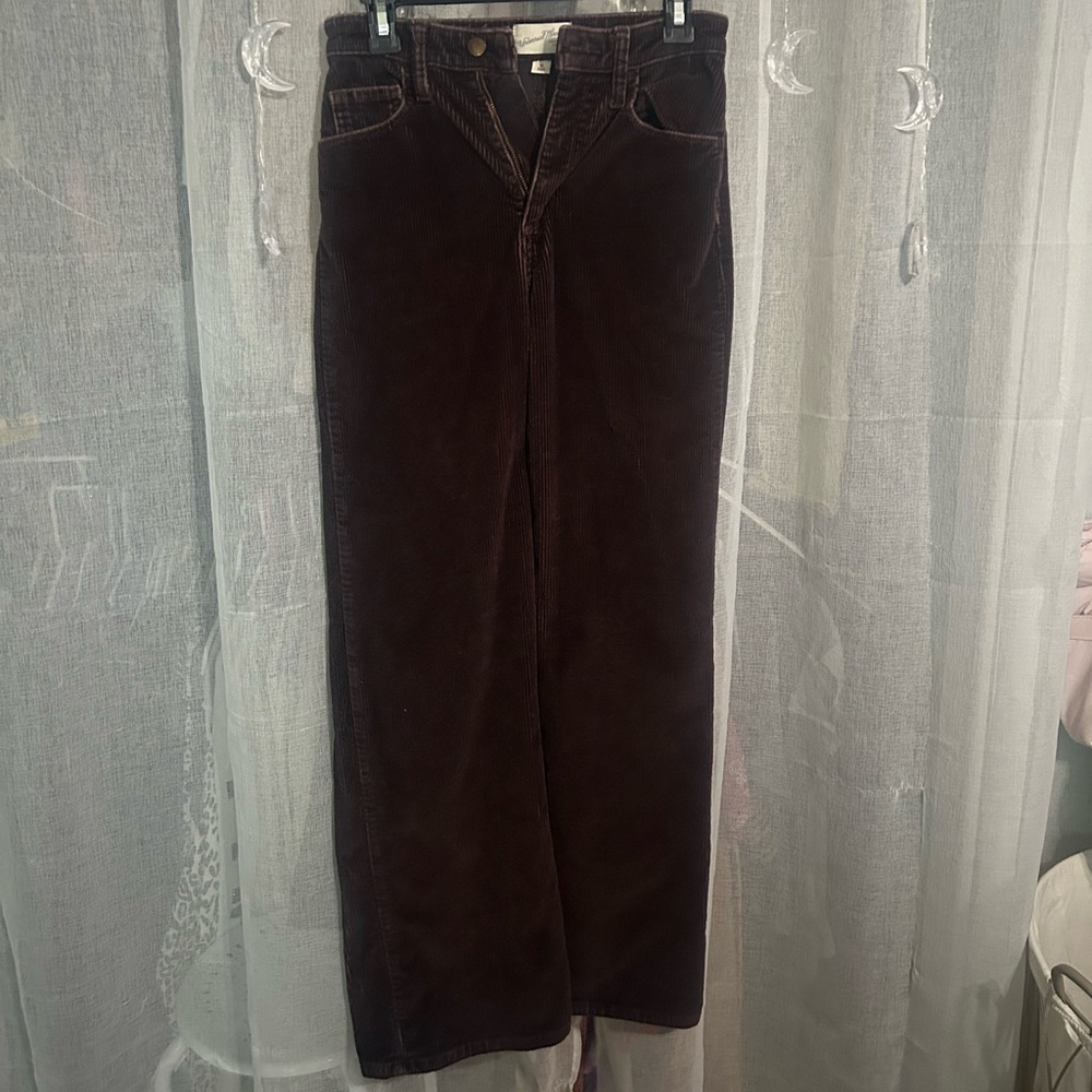 brown corduroy wide leg pants